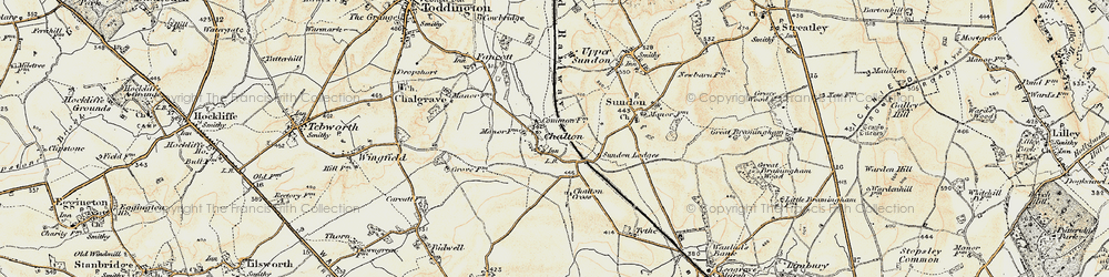 Old map of Chalton in 1898-1899