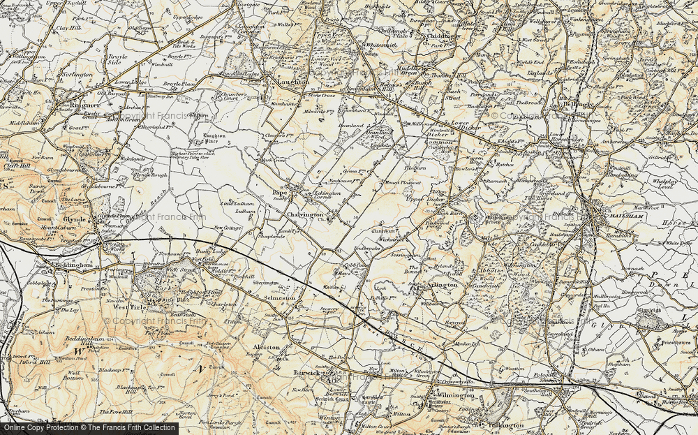 Old Map of Chalvington, 1898 in 1898