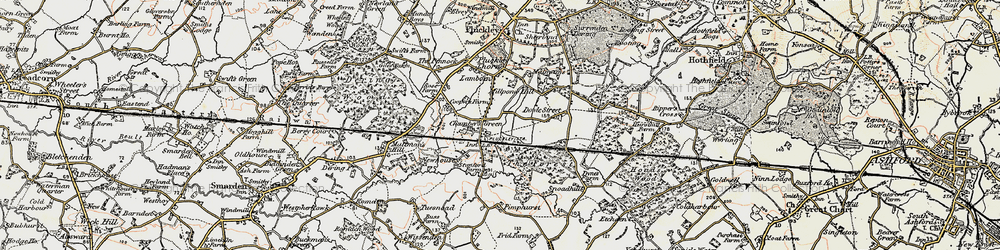 Old map of Chamber's Green in 1897-1898