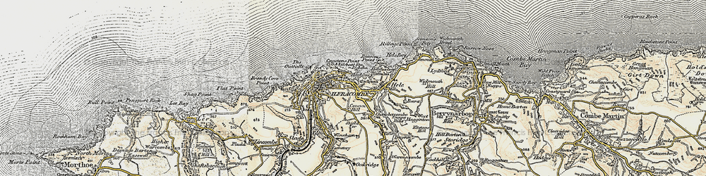 Old map of Chambercombe in 1900