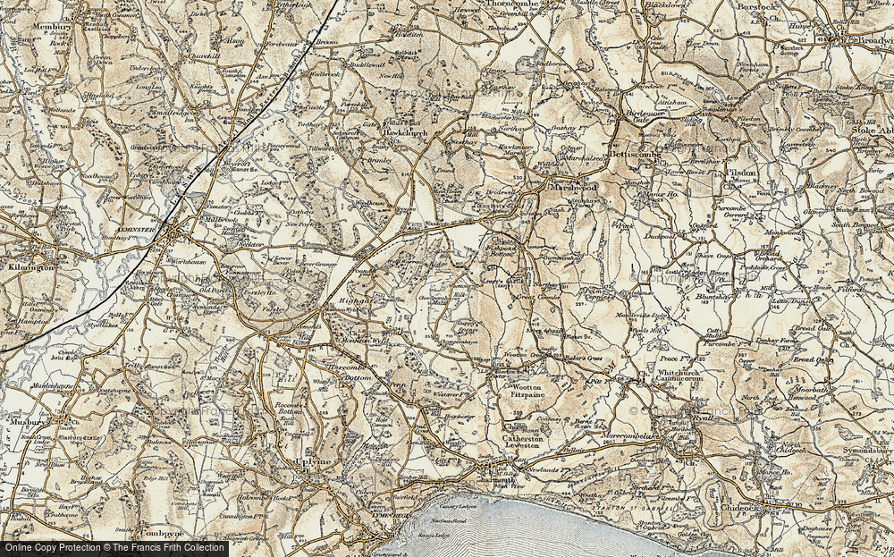 Old Map of Champernhayes Marsh, 1898-1899 in 1898-1899