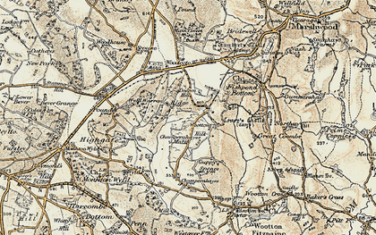Old map of Woodcote in 1898-1899
