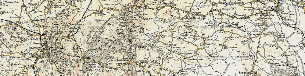 Old map of Chandler's Cross in 1899-1901