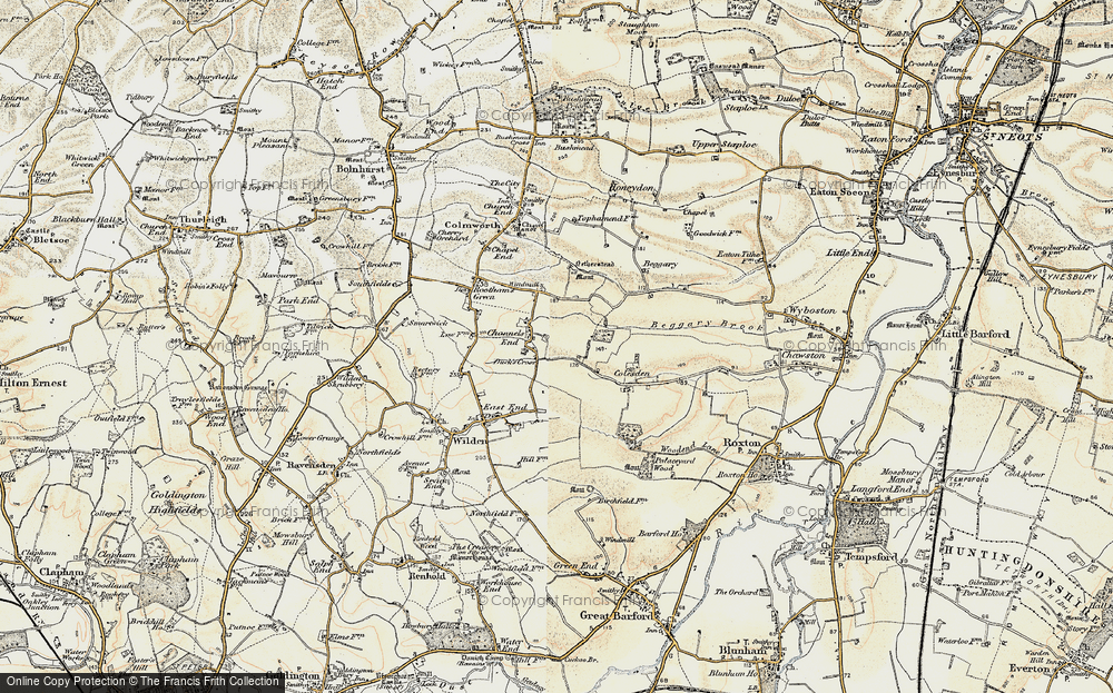 Old Map of Historic Map covering Begwary in 1898-1901