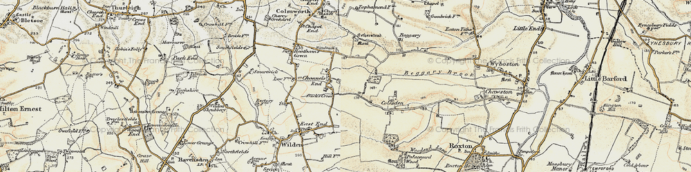 Old map of Begwary in 1898-1901