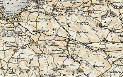 Old map of Bejowan in 1900