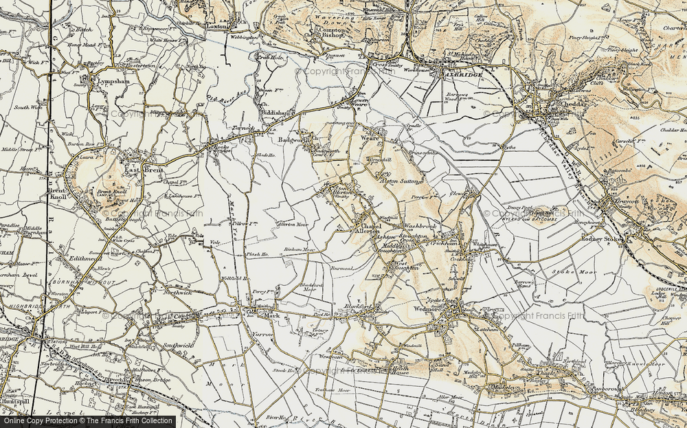 Old Map of Historic Map covering Binham Moor in 1899-1900
