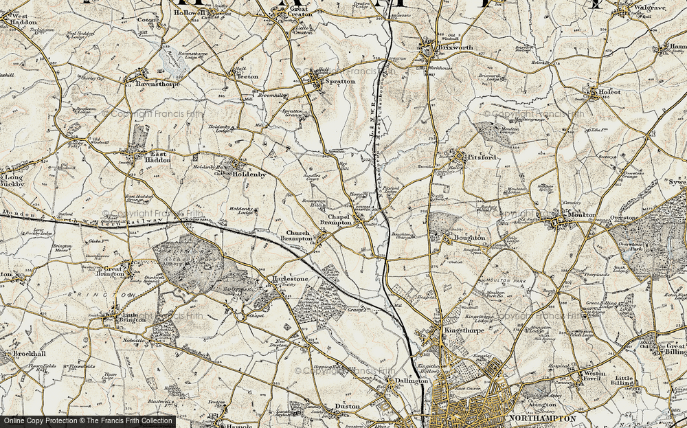 Old Map of Chapel Brampton, 1901 in 1901