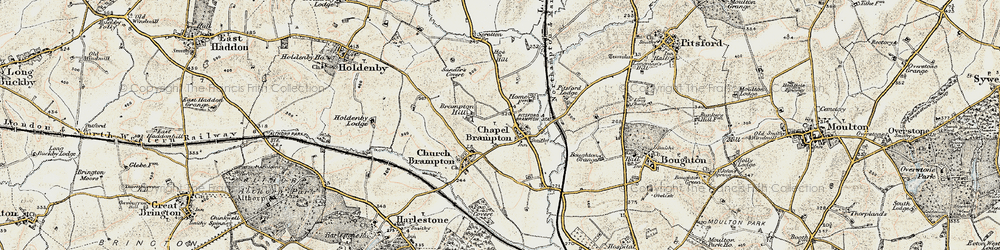 Old map of Chapel Brampton in 1901