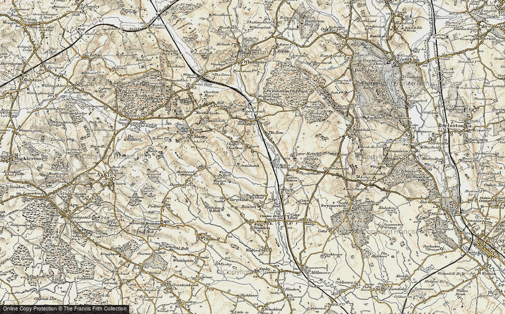 Old Map of Chapel Chorlton, 1902 in 1902