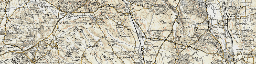 Old map of Chapel Chorlton in 1902