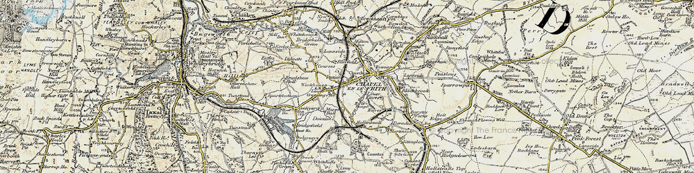 Old map of Chapel-en-le-Frith in 1902-1903
