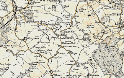 Old map of Chapel End in 1898-1899