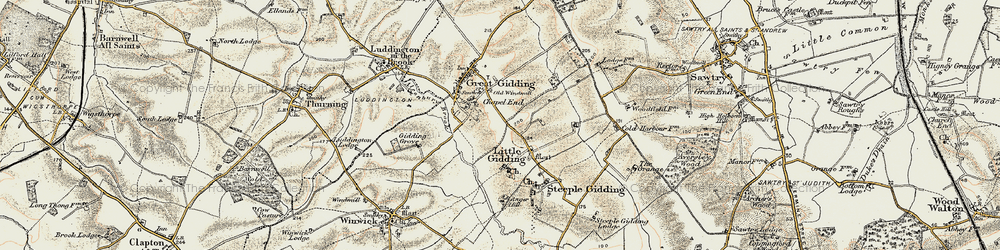 Old map of Chapel End in 1901
