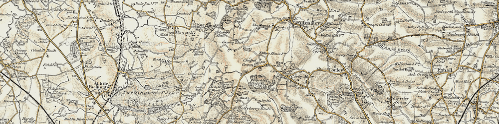 Old map of Chapel Green in 1901-1902