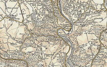 Old map of Tintern Abbey in 1899-1900