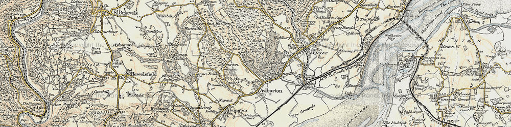 Old map of Lydney Park in 1899-1900