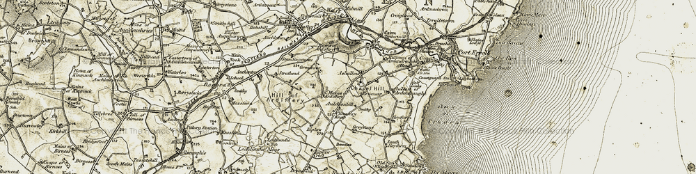 Old map of Ardiffery Mains in 1909-1910