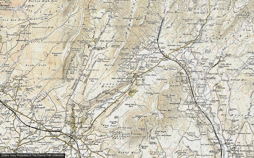 Old Map of Historic Map covering Bull Pot in 1903-1904