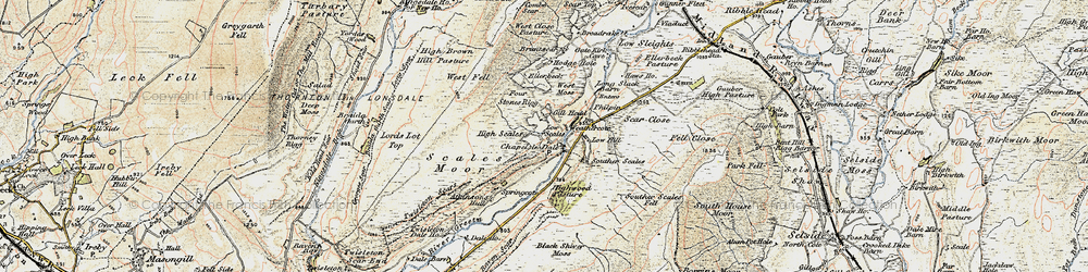 Old map of Braida Garth Scar in 1903-1904