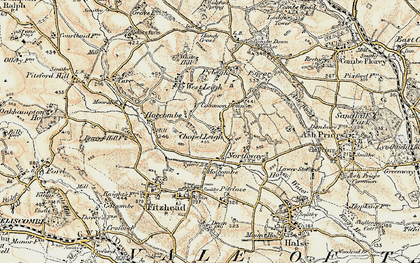 Old map of Chapel Leigh in 1898-1900