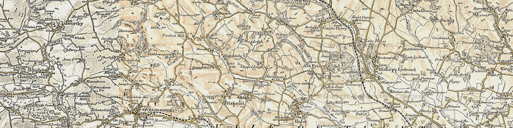 Old map of Chapel Leigh in 1898-1900