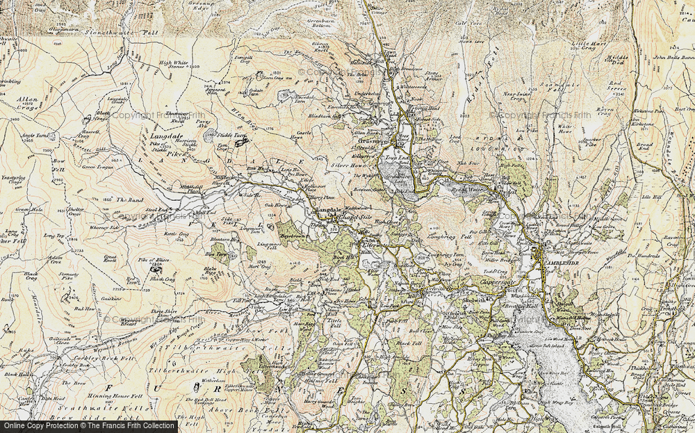 Old Map of Historic Map covering Lang How in 1903-1904