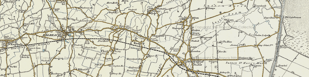 Old map of Chapelgate in 1901-1902