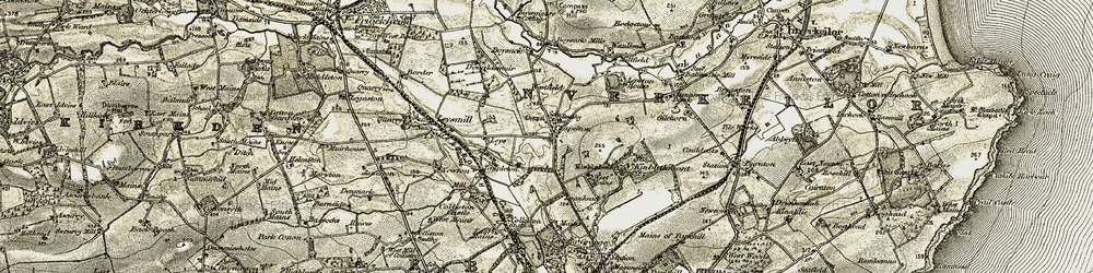 Old map of Chapelton in 1907-1908