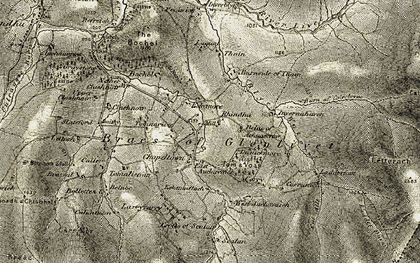 Old map of Achnascraw in 1908-1911