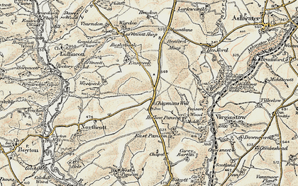 Old map of Chapmans Well in 1900