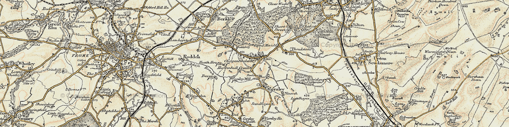 Old map of Chapmanslade in 1898-1899