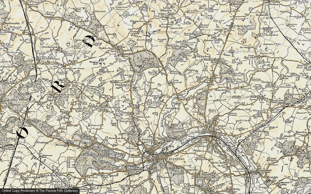 Old Map of Chapmore End, 1898-1899 in 1898-1899
