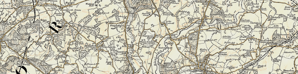 Old map of Chapmore End in 1898-1899