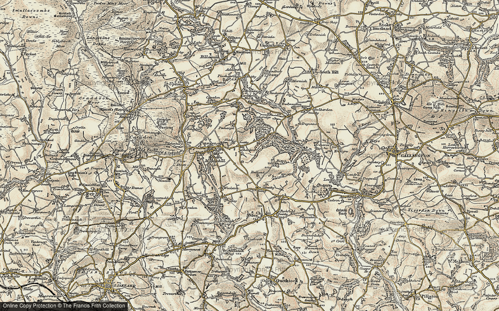 Old Map of Charaton Cross, 1900 in 1900