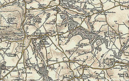 Old map of Bicton Manor in 1900