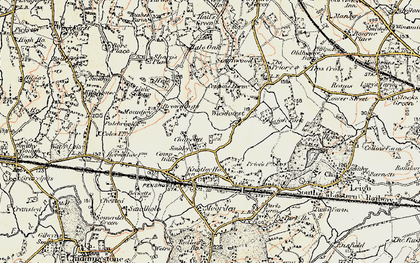Old map of Charcott in 1897-1898