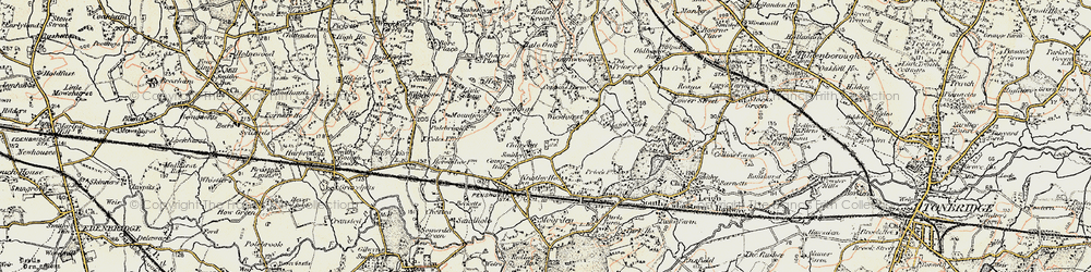 Old map of Charcott in 1897-1898