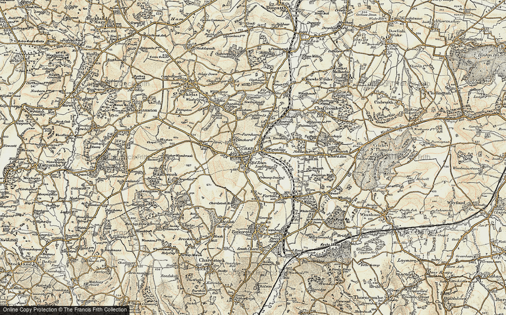 Old Map of Chard, 1898-1899 in 1898-1899