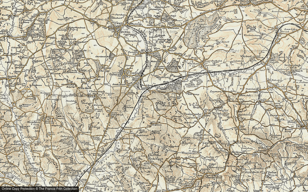 Old Map of Chard Junction, 1898-1899 in 1898-1899