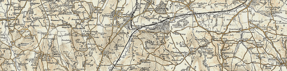 Old map of Chard Junction in 1898-1899
