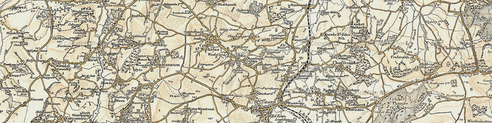 Old map of Chardleigh Green in 1898-1899