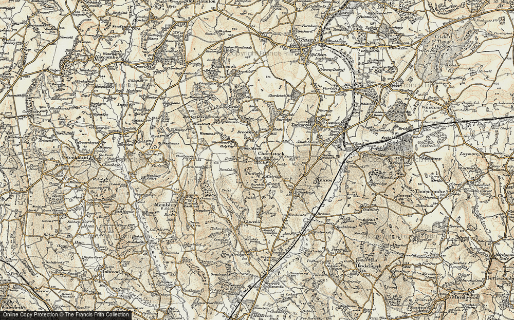 Old Map of Chardstock, 1898-1899 in 1898-1899