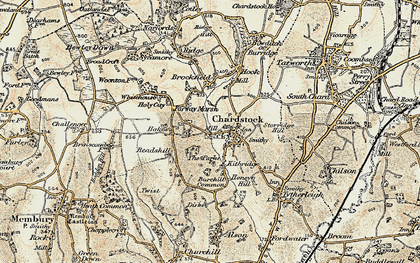 Old map of Chardstock in 1898-1899