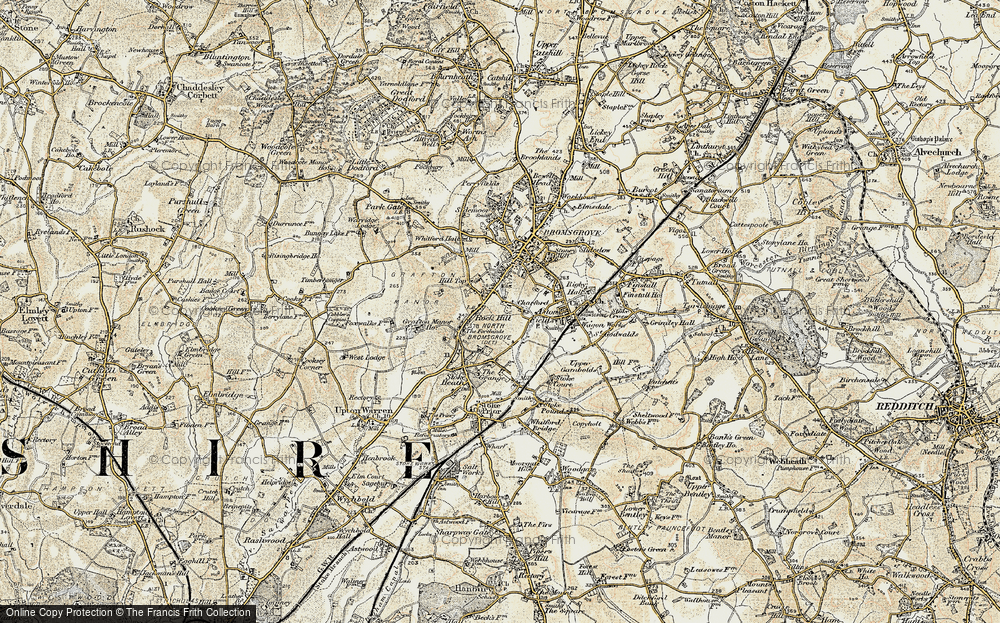 Old Map of Charford, 1901-1902 in 1901-1902