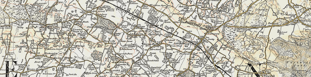 Old map of Tile Lodge in 1897-1898