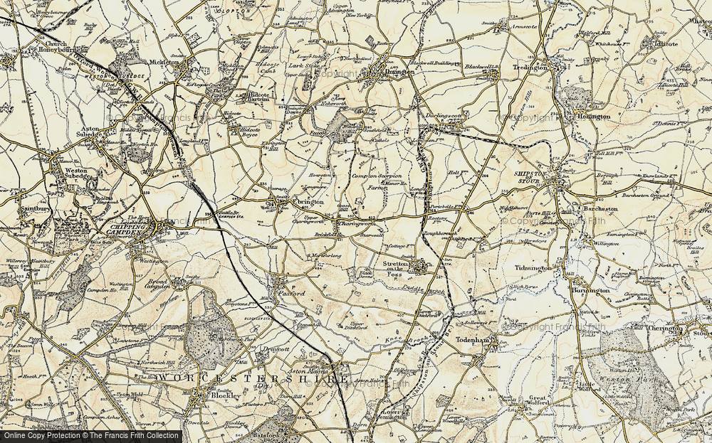 Old Map of Historic Map covering Braxfield Ho in 1899-1901