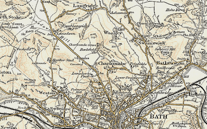 Old map of Charlcombe in 1899