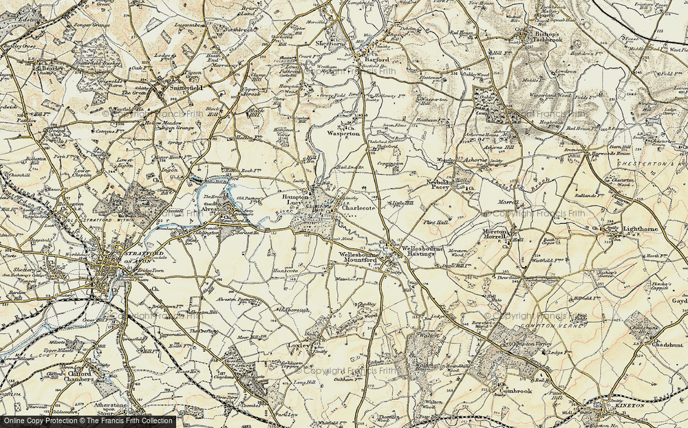 Old Map of Charlecote, 1899-1902 in 1899-1902
