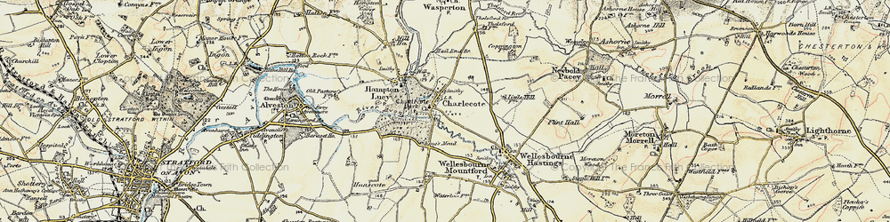 Old map of Charlecote in 1899-1902